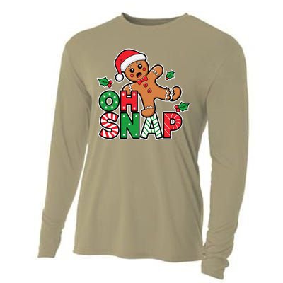 Gingerbread Man Oh Snap Christmas Funny Cookie Baking Cooling Performance Long Sleeve Crew