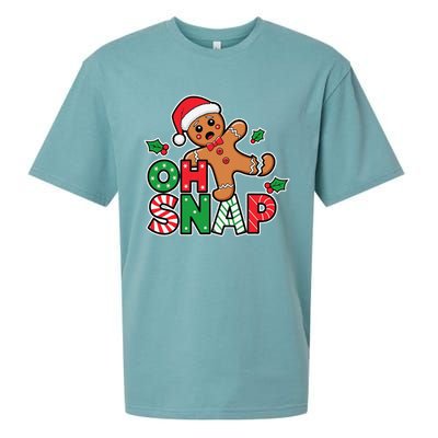 Gingerbread Man Oh Snap Christmas Funny Cookie Baking Sueded Cloud Jersey T-Shirt