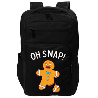 Gingerbread Man Oh Snap Christmas Funny Cookie Baking Gift Short Sleeve Impact Tech Backpack