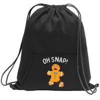 Gingerbread Man Oh Snap Christmas Funny Cookie Baking Gift Short Sleeve Sweatshirt Cinch Pack Bag