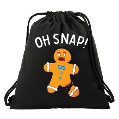 Gingerbread Man Oh Snap Christmas Funny Cookie Baking Gift Short Sleeve Drawstring Bag