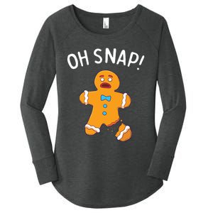 Gingerbread Man Oh Snap Christmas Funny Cookie Baking Gift Short Sleeve Women's Perfect Tri Tunic Long Sleeve Shirt