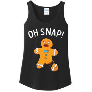 Gingerbread Man Oh Snap Christmas Funny Cookie Baking Gift Short Sleeve Ladies Essential Tank