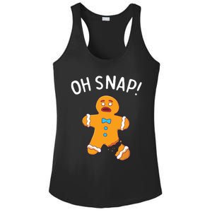 Gingerbread Man Oh Snap Christmas Funny Cookie Baking Gift Short Sleeve Ladies PosiCharge Competitor Racerback Tank