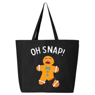 Gingerbread Man Oh Snap Christmas Funny Cookie Baking Gift Short Sleeve 25L Jumbo Tote