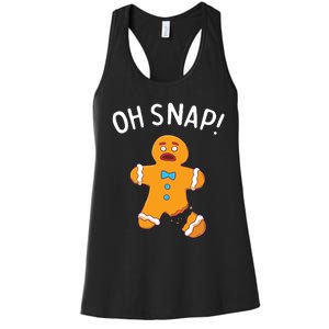 Gingerbread Man Oh Snap Christmas Funny Cookie Baking Gift Short Sleeve Women's Racerback Tank