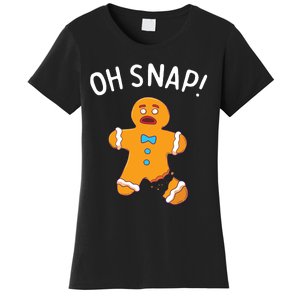 Gingerbread Man Oh Snap Christmas Funny Cookie Baking Gift Short Sleeve Women's T-Shirt