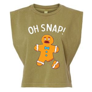 Gingerbread Man Oh Snap Christmas Funny Cookie Baking Gift Short Sleeve Garment-Dyed Women's Muscle Tee