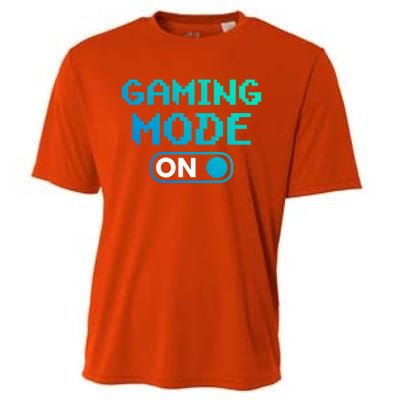 Gaming Mode On Gamers Pixelated Quote Cute Gift Cooling Performance Crew T-Shirt