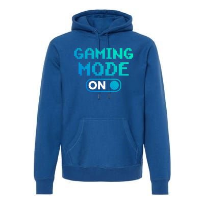 Gaming Mode On Gamers Pixelated Quote Cute Gift Premium Hoodie