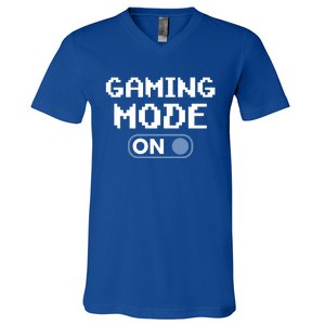 Gaming Mode On Gamers Pixelated Quote Great Gift V-Neck T-Shirt