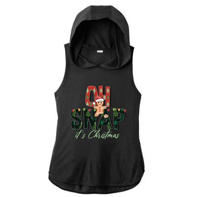 Gingerbread Man Oh Snap Christmas Funny Cookie Baking Ladies PosiCharge Tri-Blend Wicking Draft Hoodie Tank