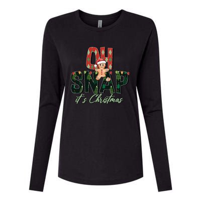 Gingerbread Man Oh Snap Christmas Funny Cookie Baking Womens Cotton Relaxed Long Sleeve T-Shirt