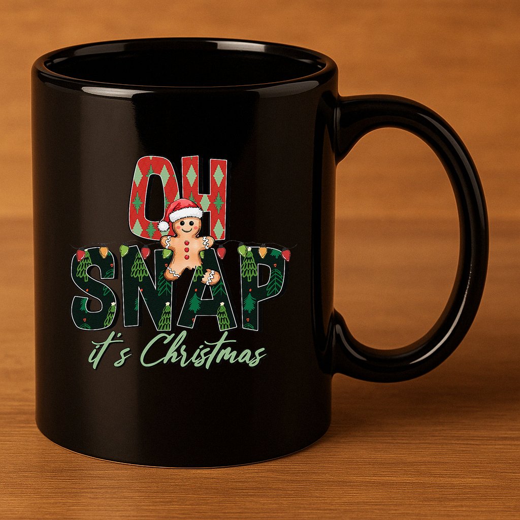 Gingerbread Man Oh Snap Christmas Funny Cookie Baking 11oz C Handle Ceramic Mug