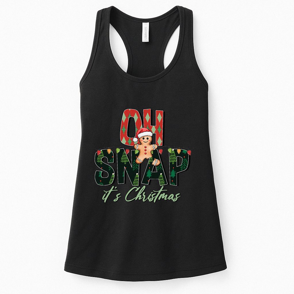 Gingerbread Man Oh Snap Christmas Funny Cookie Baking Womens Tank Top