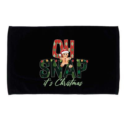 Gingerbread Man Oh Snap Christmas Funny Cookie Baking Microfiber Hand Towel