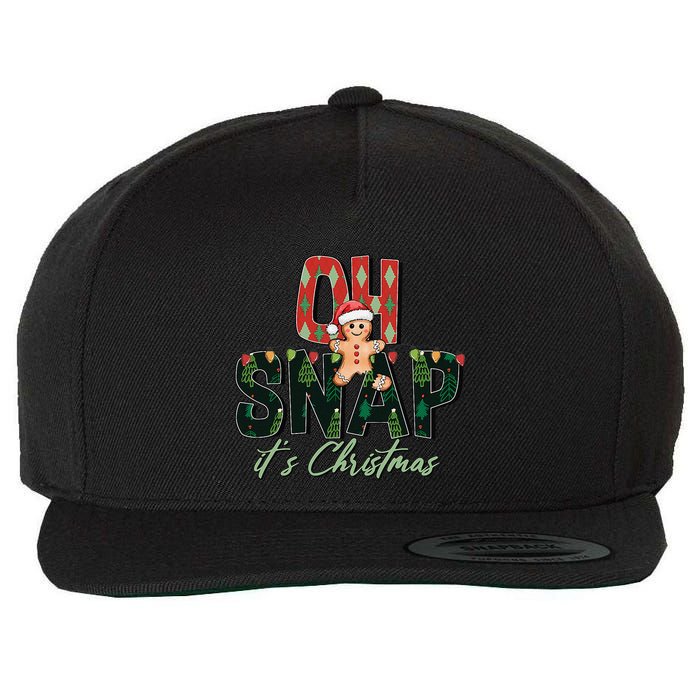 Gingerbread Man Oh Snap Christmas Funny Cookie Baking Wool Snapback Cap