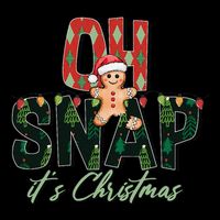 Gingerbread Man Oh Snap Christmas Funny Cookie Baking Wool Snapback Cap