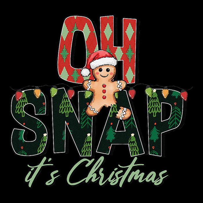 Gingerbread Man Oh Snap Christmas Funny Cookie Baking Wool Snapback Cap