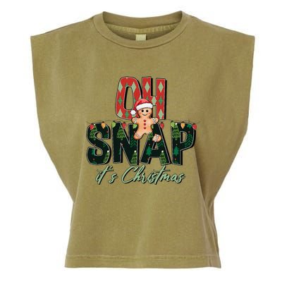 Gingerbread Man Oh Snap Christmas Funny Cookie Baking Garment-Dyed Women's Muscle Tee