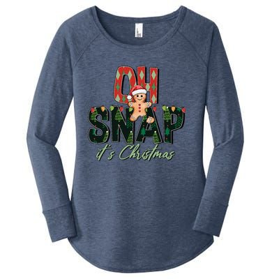 Gingerbread Man Oh Snap Christmas Funny Cookie Baking Women's Perfect Tri Tunic Long Sleeve Shirt