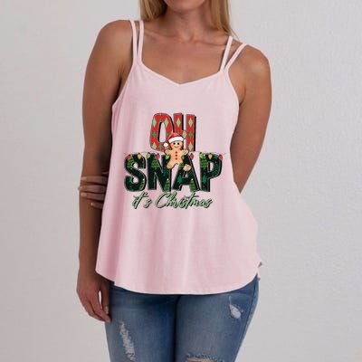 Gingerbread Man Oh Snap Christmas Funny Cookie Baking Women's Strappy Tank