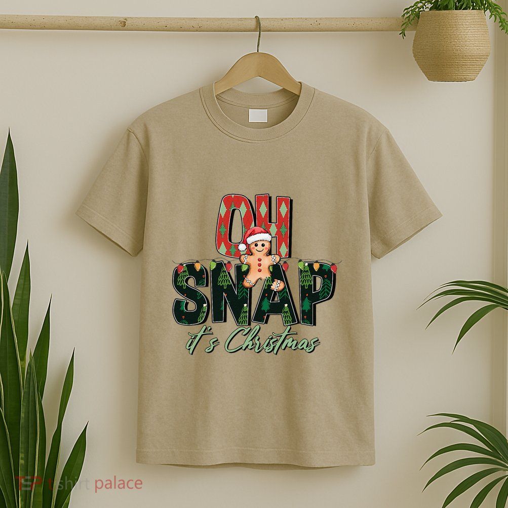 Gingerbread Man Oh Snap Christmas Funny Cookie Baking T-Shirt