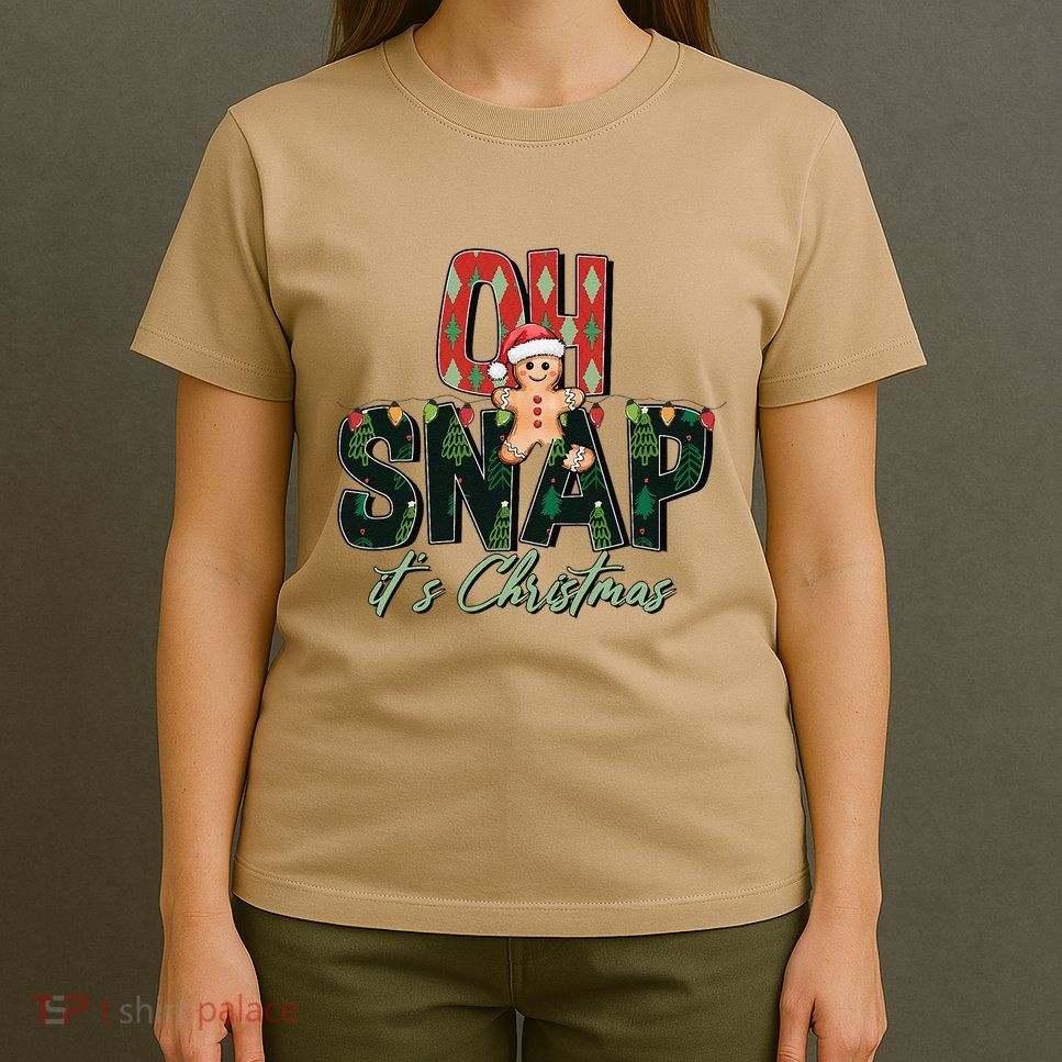 Gingerbread Man Oh Snap Christmas Funny Cookie Baking T-Shirt