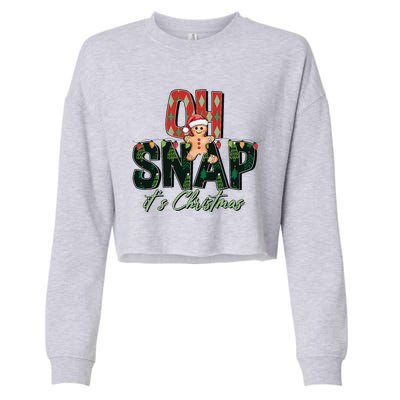 Gingerbread Man Oh Snap Christmas Funny Cookie Baking Cropped Pullover Crew