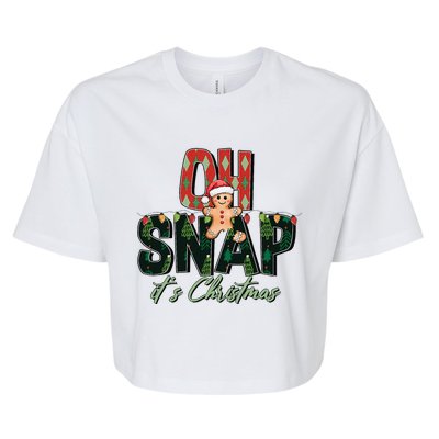 Gingerbread Man Oh Snap Christmas Funny Cookie Baking Bella+Canvas Jersey Crop Tee