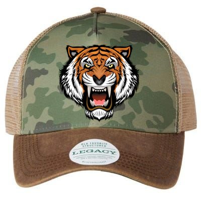 Growling Mouth Open Bengal Tiger Legacy Tie Dye Trucker Hat