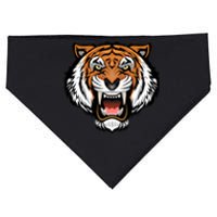 Growling Mouth Open Bengal Tiger USA-Made Doggie Bandana