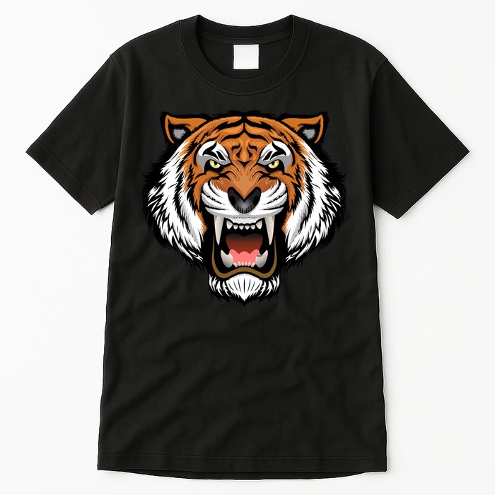 Growling Mouth Open Bengal Tiger Tall T-Shirt