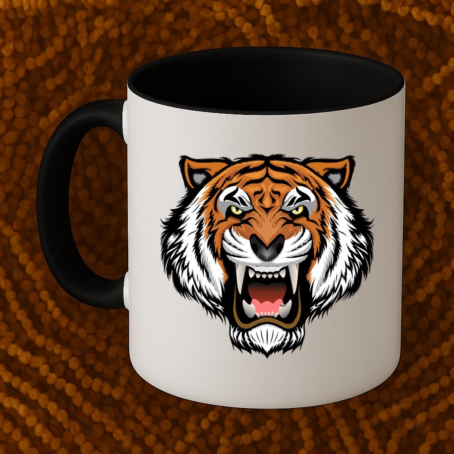Growling Mouth Open Bengal Tiger Mug