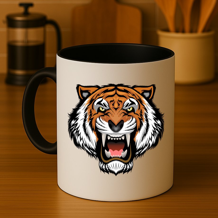 Growling Mouth Open Bengal Tiger Mug