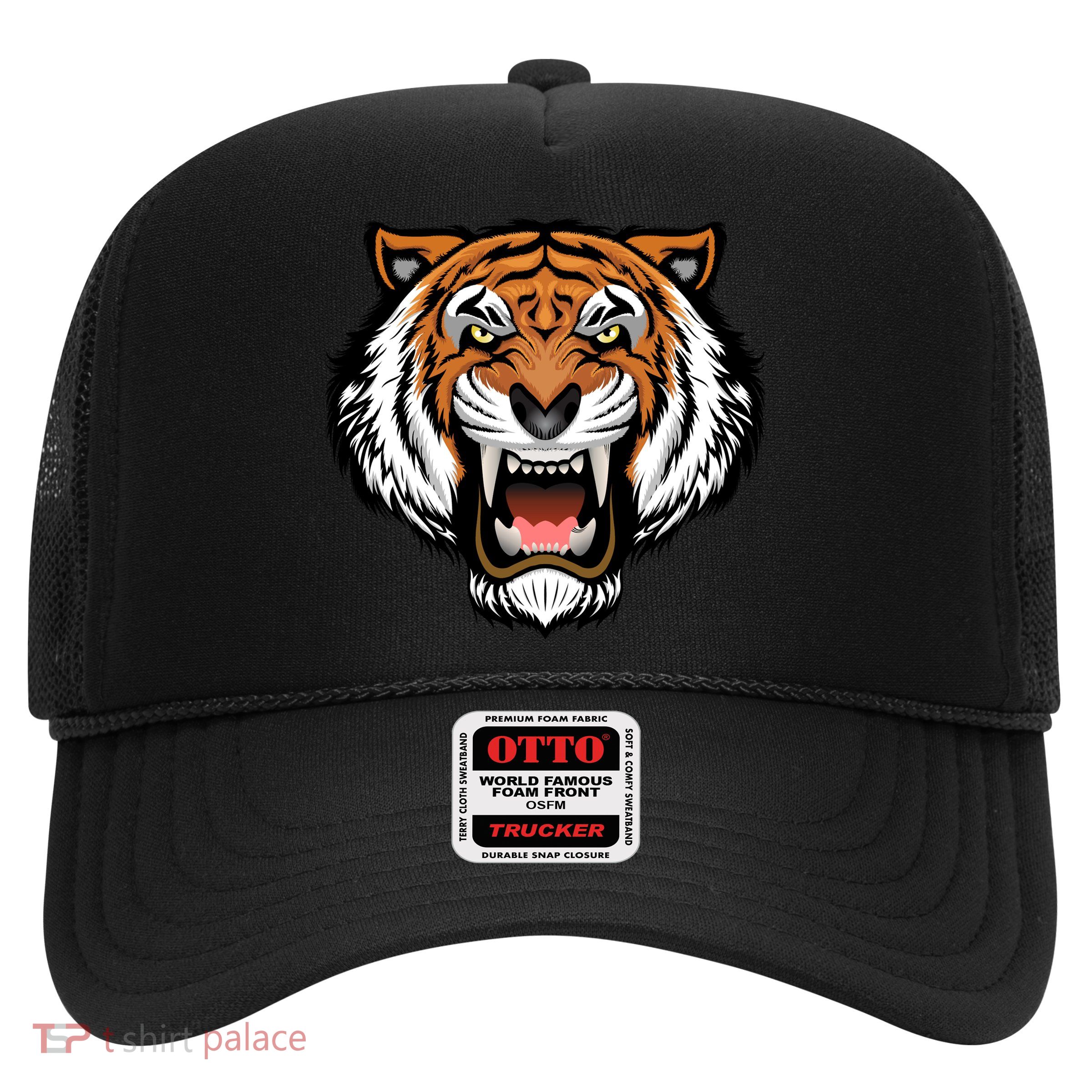 Growling Mouth Open Bengal Tiger Trucker Hat