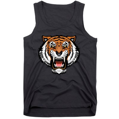 Growling Mouth Open Bengal Tiger Tank Top