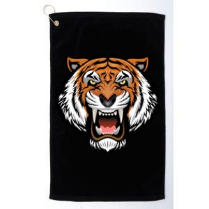 Growling Mouth Open Bengal Tiger Platinum Collection Golf Towel