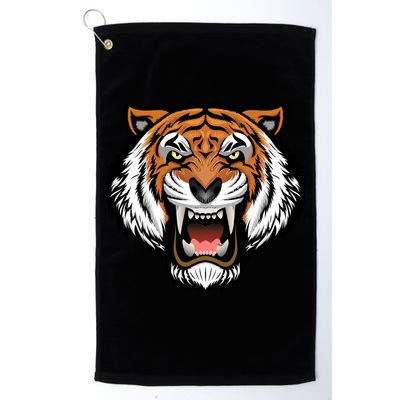 Growling Mouth Open Bengal Tiger Golf Towel