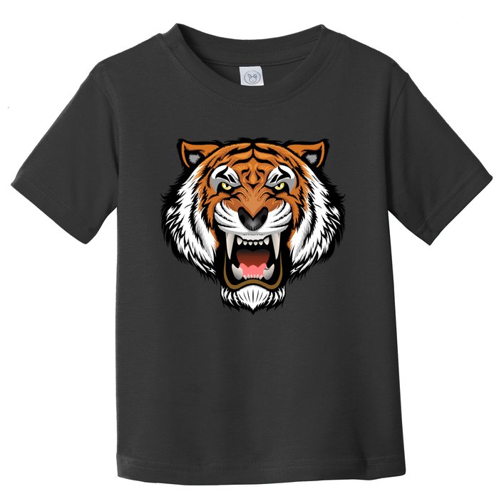 Growling Mouth Open Bengal Tiger Toddler T-Shirt