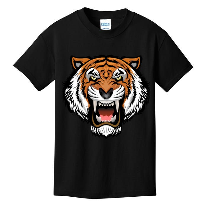 Growling Mouth Open Bengal Tiger Kids T-Shirt