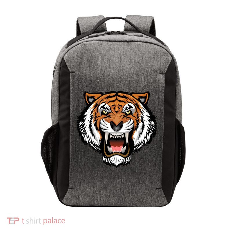 Growling Mouth Open Bengal Tiger Vector Backpack