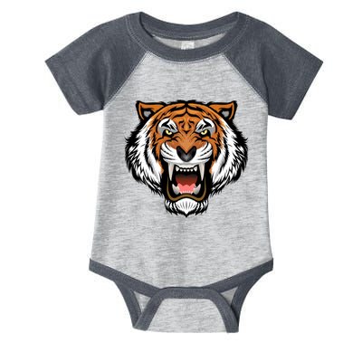 Growling Mouth Open Bengal Tiger Infant Baby Jersey Bodysuit