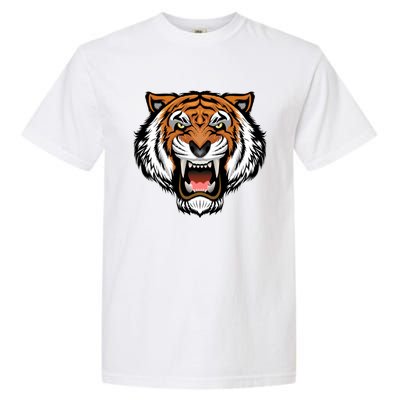 Growling Mouth Open Bengal Tiger Garment-Dyed Heavyweight T-Shirt