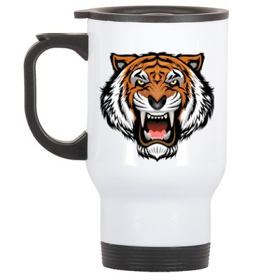 Growling Mouth Open Bengal Tiger Stainless Steel Travel Mug