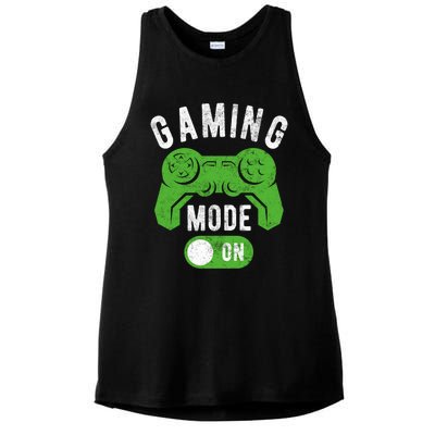 Gaming Mode On Funny Gamer Life Cool Novelty Gamer Gift Ladies PosiCharge Tri-Blend Wicking Tank