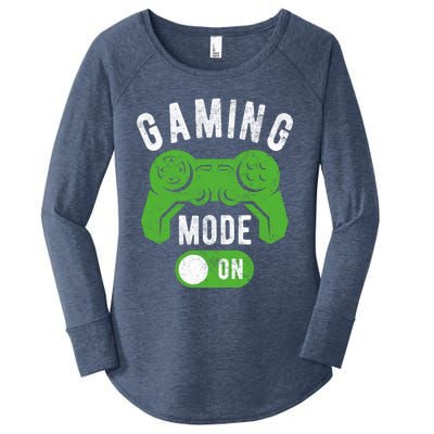 Gaming Mode On Funny Gamer Life Cool Novelty Gamer Gift Women's Perfect Tri Tunic Long Sleeve Shirt