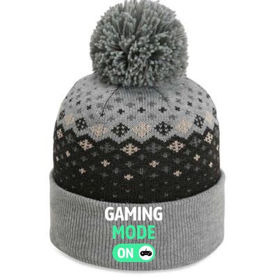 Gaming Mode On Cool Unique Gamer Video Games Fun Gift The Baniff Cuffed Pom Beanie