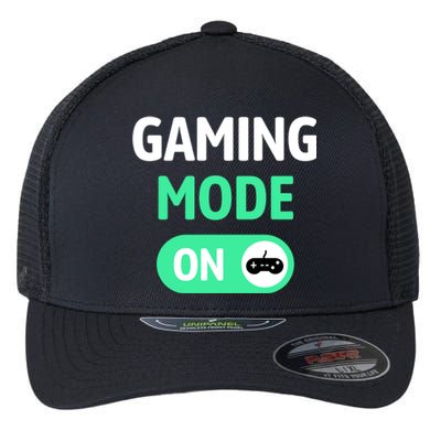 Gaming Mode On Cool Unique Gamer Video Games Fun Gift Flexfit Unipanel Trucker Cap