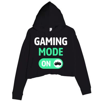 Gaming Mode On Cool Unique Gamer Video Games Fun Gift Crop Fleece Hoodie